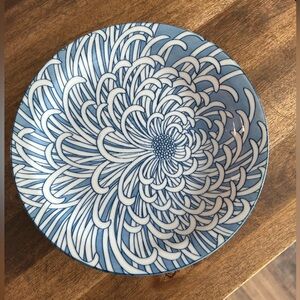 Blue and White Floral Plate